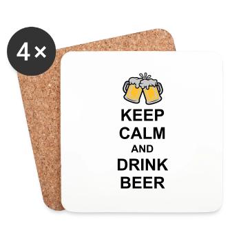 Keep Calm Drink Beer - Untersetzer (4er-Set) - Weiß - Vorne