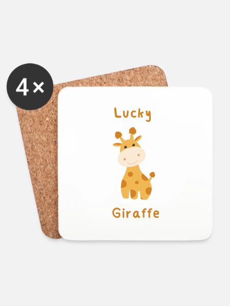 Lucky Giraffe - Coasters (set of 4) - white