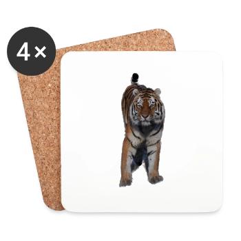 Tiger - Untersetzer (4er-Set) - Weiß - Vorne