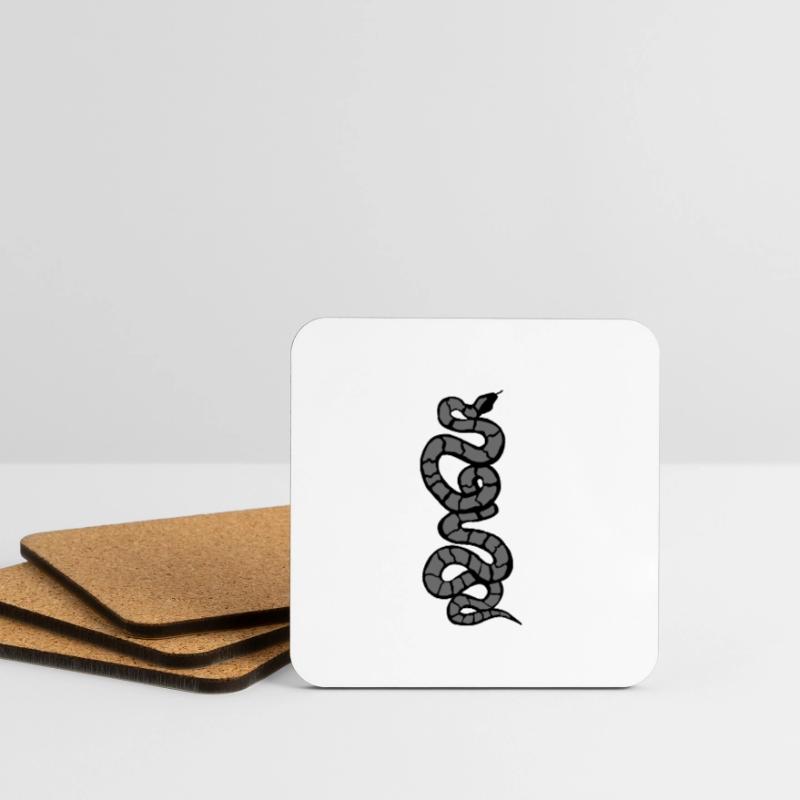 Schlange Python grau Untersetzer (4er-Set)