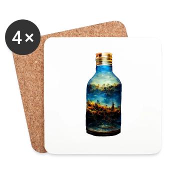 Un monde dans une bouteille - Dessous de verre (lot de 4) - blanc - Devant