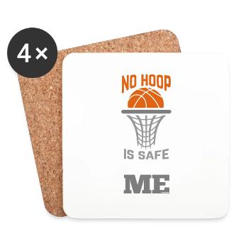 Basketball Geschenk - Untersetzer (4er-Set) - Weiß - Vorne