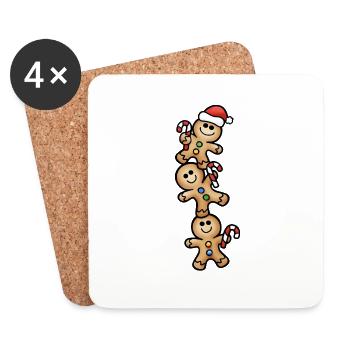 Pain d'épice de Noel 3 frères - Dessous de verre (lot de 4) - blanc - Devant