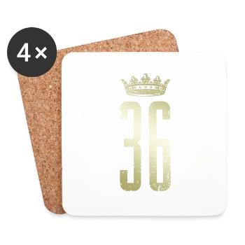 36 number crown - Coasters (set of 4) - white - Front