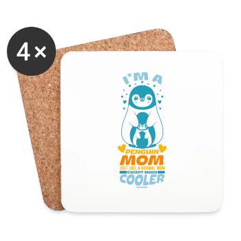 I'm A Penguin Mom Just Like A Normal Mom Except Mu - Untersetzer (4er-Set) - Weiß - Vorne