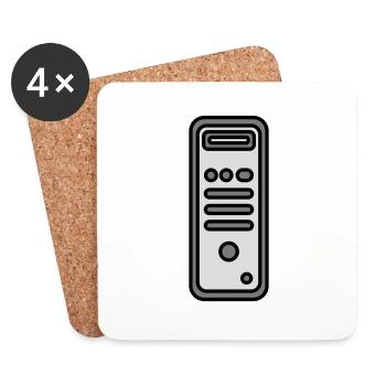 Gehäuse Computer Tower Icon - Untersetzer (4er-Set) - Weiß - Vorne