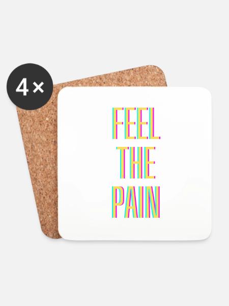 Feel The Pain - Untersetzer (4er-Set) - Weiß