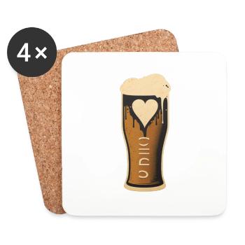 Bière de blé au coeur - Bierliebe - Dessous de verre (lot de 4) - blanc - Devant