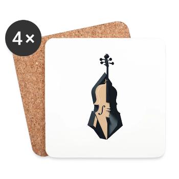 Violoncelle géométrique - Dessous de verre (lot de 4) - blanc - Devant