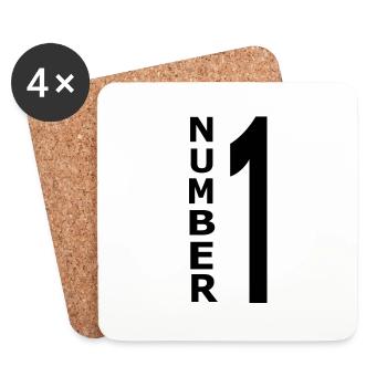 Nummer1 - Untersetzer (4er-Set) - Weiß - Vorne