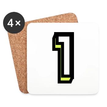 1. 1 AN. 1er ANNIVERSAIRE. ANNIVERSAIRE 1 AN - Dessous de verre (lot de 4) - blanc - Devant
