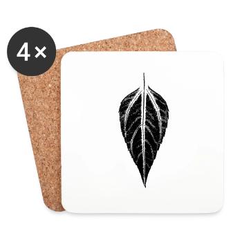 Leaf Jerusalem artichoke - Coasters (set of 4) - white - Front