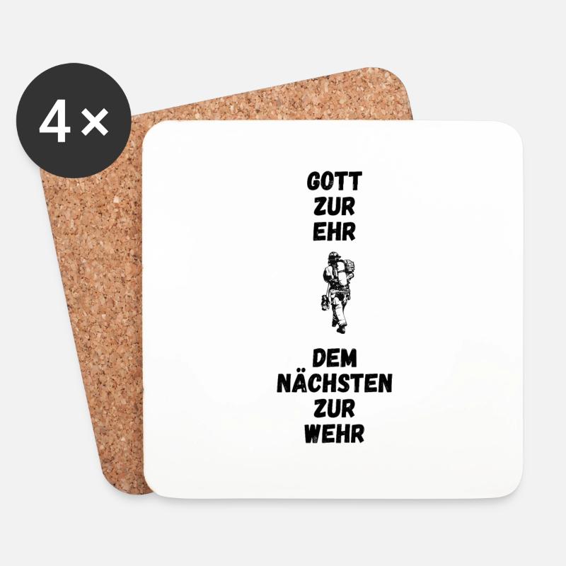 Gott zur Ehr dem Nächsten zur Wehr - Untersetzer (4er-Set) - Weiß