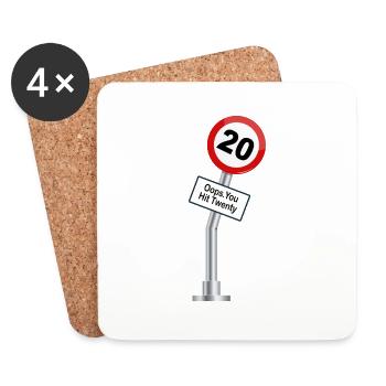 20th Birthday Funny Sayings Humor - Coasters (set of 4) - white - Front