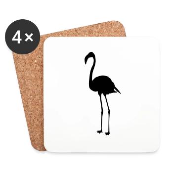 Flamants roses 6 - Dessous de verre (lot de 4) - blanc - Devant