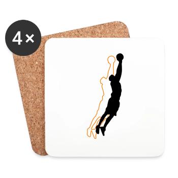 Basketballer Silhouette 2 - Coasters (set of 4) - white - Front