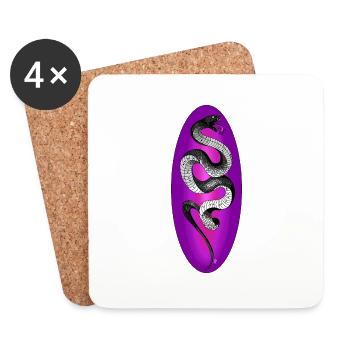 Black Snake - Coasters (set of 4) - white - Front