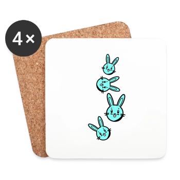 Ostern Symbol Hase - Untersetzer (4er-Set) - Weiß - Vorne