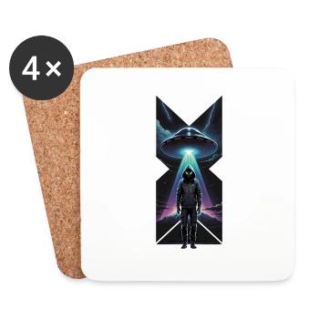 Humanoid hoodie X - Coasters (set of 4) - white - Front