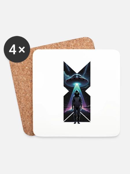 Humanoid hoodie X - Coasters (set of 4) - white