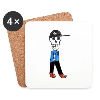 PoolBoy SkullHeart - Untersetzer (4er-Set) - Weiß - Vorne
