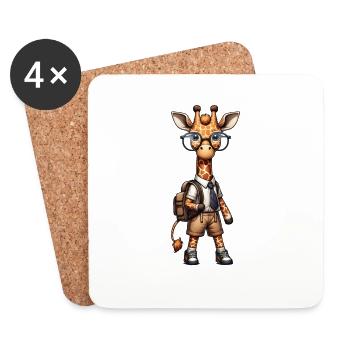 Cute Schoolboy Giraffe - Untersetzer (4er-Set) - Weiß - Vorne