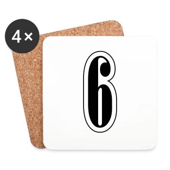 6 Zahl symbol - Untersetzer (4er-Set) - Weiß - Vorne