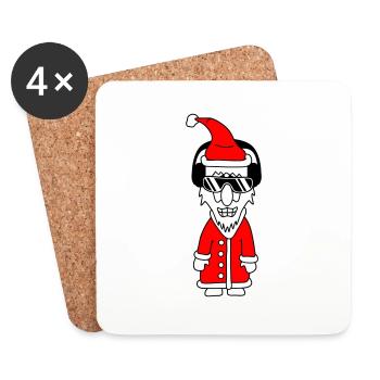 Fête Père Noël Cool Noël Hiver Musique - Dessous de verre (lot de 4) - blanc - Devant