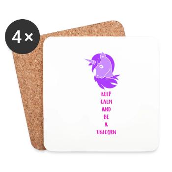 unicorn keep calm - Coasters (set of 4) - white - Front