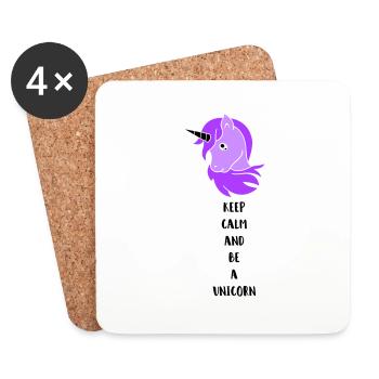unicorn keep calm - Coasters (set of 4) - white - Front