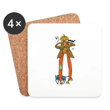 l’homme citrouille - Dessous de verre (lot de 4) - blanc - Devant