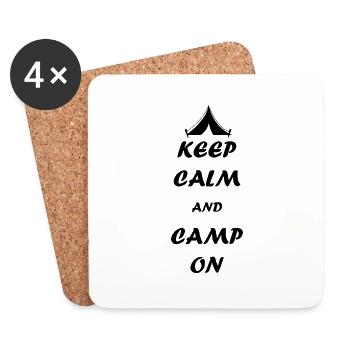 Camping camping-car caravane aventure - Dessous de verre (lot de 4) - blanc - Devant