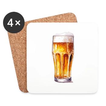 bier - Untersetzer (4er-Set) - Weiß - Vorne