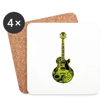 Guitare - Dessous de verre (lot de 4) - blanc - Devant