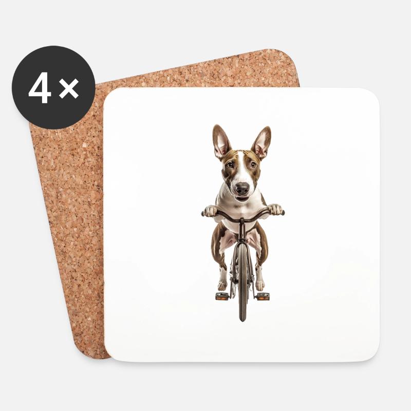 Bullterrier - Untersetzer (4er-Set) - Weiß