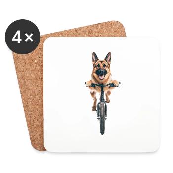 Deutscher Schäferhund - Untersetzer (4er-Set) - Weiß - Vorne