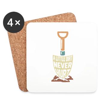 A Little Dirt Never Hurt Botanical Gardening - Coasters (set of 4) - white - Front