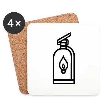 fire extinguisher - Coasters (set of 4) - white - Front