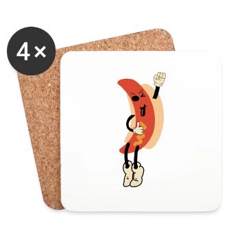 Hot dog childish funny - Coasters (set of 4) - white - Front