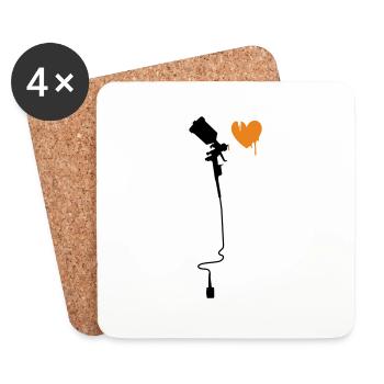 airbrushherz_2f - Coasters (set of 4) - white - Front
