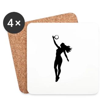 Volleyball Spielerin Symbol - Untersetzer (4er-Set) - Weiß - Vorne
