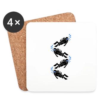 Diving Divers - Coasters (set of 4) - white - Front
