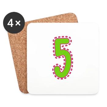 5. 5 YEARS. 5th ANNIVERSARY. 5 YEAR ANNIVERSARY - Coasters (set of 4) - white - Front