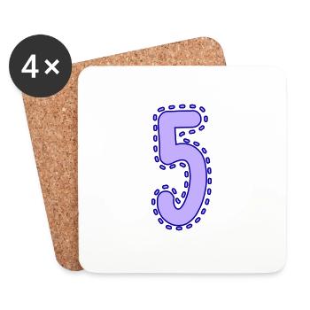 5. 5 YEARS. 5th ANNIVERSARY. 5 YEAR ANNIVERSARY - Coasters (set of 4) - white - Front