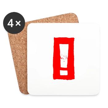 Point d'exclamation! - Dessous de verre (lot de 4) - blanc - Devant
