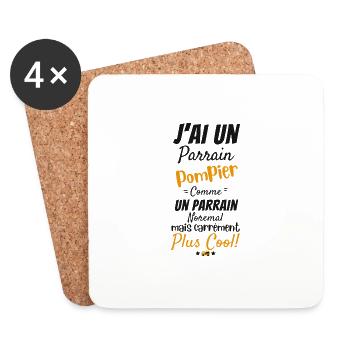 I Have A Godfather Firefighter Baby Shower Truck Gift - Coasters (set of 4) - white - Front