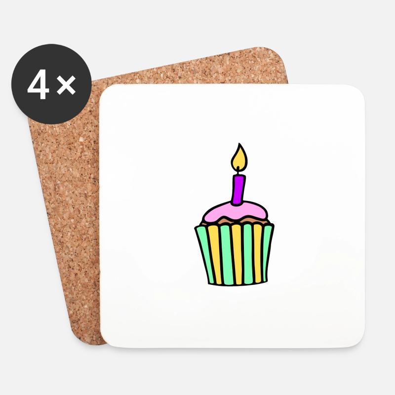 Cupcake - Coasters (set of 4) - white