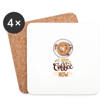 Kaffee Kaffeeliebhaber Kaffeetasse Barista Vintage - Untersetzer (4er-Set) - Weiß - Vorne