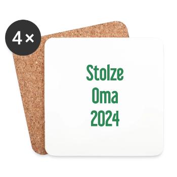 Proud Mamia 2024 – Parfait pour les nouvelles mamies - Dessous de verre (lot de 4) - blanc - Devant