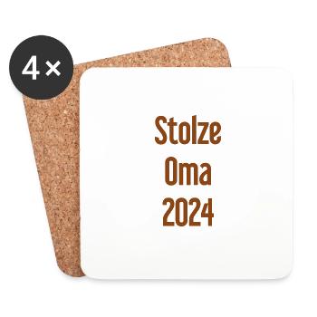 Proud Mamia 2024 – Parfait pour les nouvelles mamies - Dessous de verre (lot de 4) - blanc - Devant